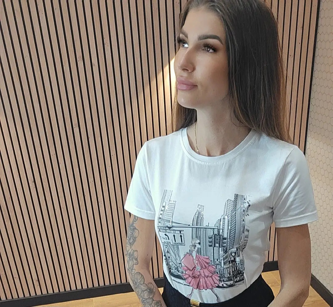 T-shirt Lady biały