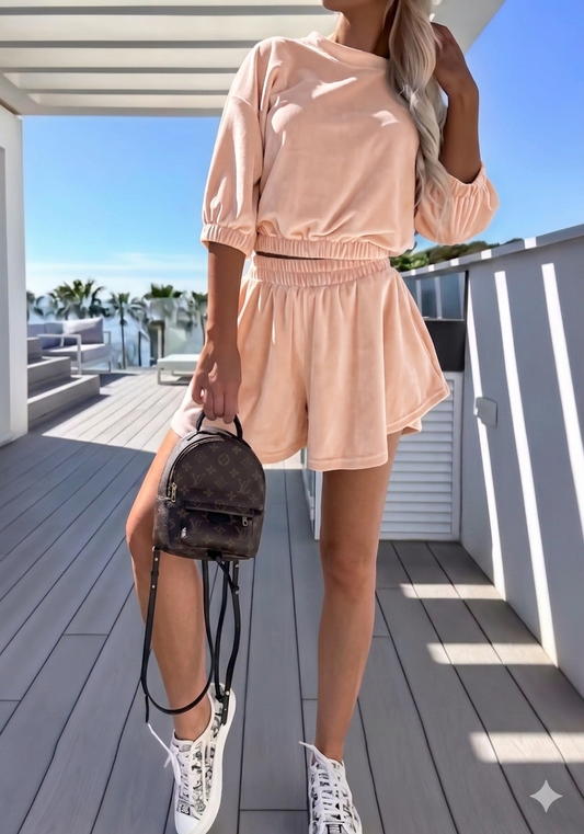 Komplet Soft Glam bardzo jasny róż