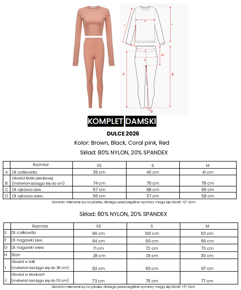 Komplet Dulce Olavoga koral róż